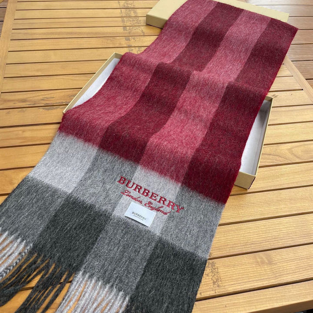 SCARF 180 CM IN CURRANT RED MIX BLACK CASHMERE 394743