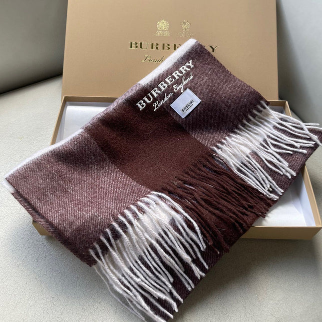 SCARF 180 CM IN CHESTNUT BROWN MIX WHITE CASHMERE 402221