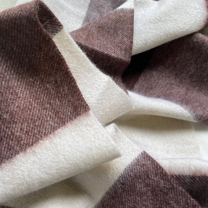 SCARF 180 CM IN CHESTNUT BROWN MIX WHITE CASHMERE 402221