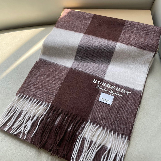 SCARF 180 CM IN CHESTNUT BROWN MIX WHITE CASHMERE 402221