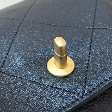 QUILTED SMALL HOBO BAG 27 IN BLACK LAMBSKIN GOLD HARDWARE