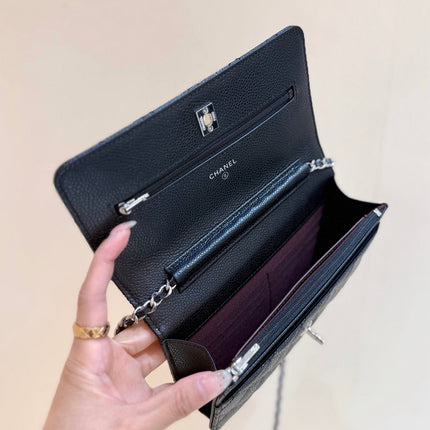 CHANEL 25S MINI FLAP BAG 19 IN BLACK CALFSKIN GOLD HARDWARE