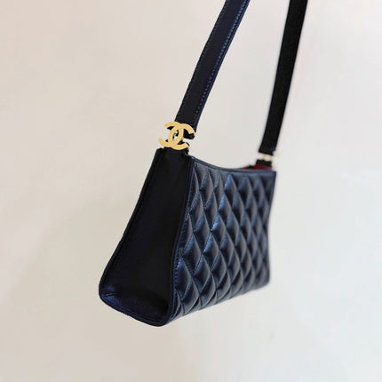 CHANEL 26S SHOULDER BAG 14 IN BLACK LAMBSKIN QUILTED