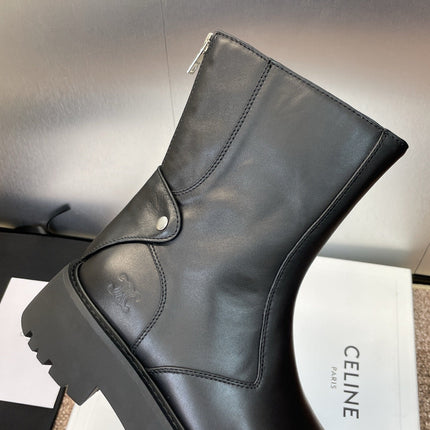 CELINE 26S ANKLE BOOTS 45 MM IN BLACK CALFSKIN