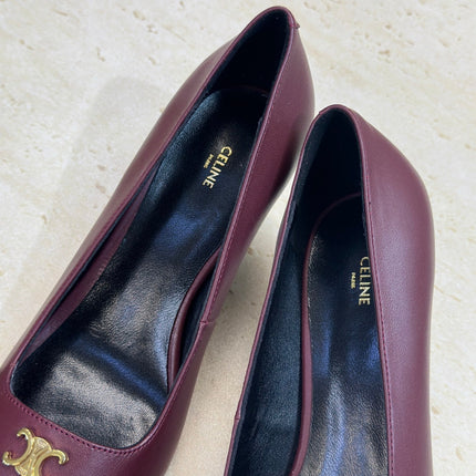 CELINE 26S HIGH HEELS 65 MM IN DARK RED CALFSKIN