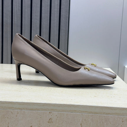 CELINE 26S HIGH HEELS 65 MM IN BEIGE GREY CALFSKIN