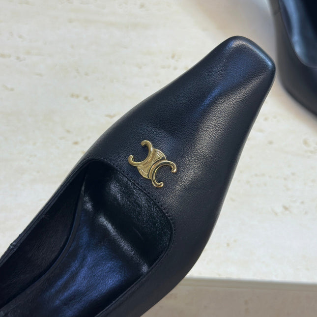 CELINE 26S HIGH HEELS 65 MM IN BLACK CALFSKIN