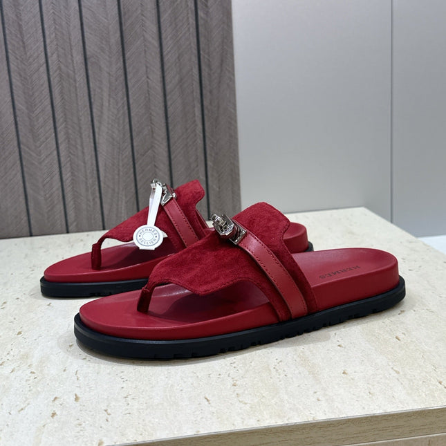 HM 26S EMPIRE SANDAL IN BURGUNDY RED SUEDE SILVER HARDWARE