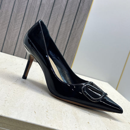 VALENTINO 26S HIGH HEELS 80 MM IN BLACK PATENT CALFSKIN