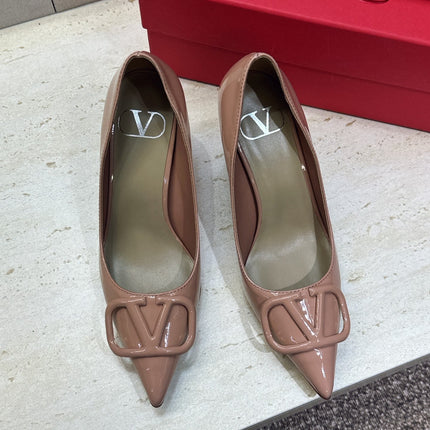 VALENTINO 26S HIGH HEELS 80 MM IN NUDE PATENT CALFSKIN