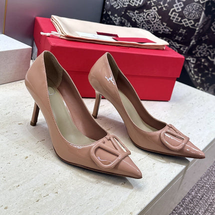 VALENTINO 26S HIGH HEELS 80 MM IN NUDE PATENT CALFSKIN