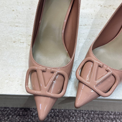 VALENTINO 26S HIGH HEELS 80 MM IN NUDE PATENT CALFSKIN