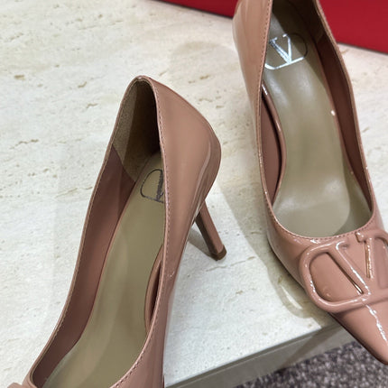 VALENTINO 26S HIGH HEELS 80 MM IN NUDE PATENT CALFSKIN