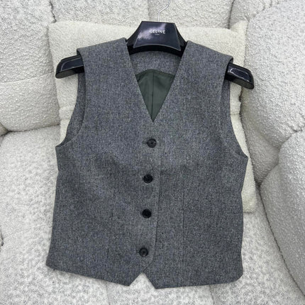 LORO PIANA 26S V-NECK BUTTONED VEST 901
