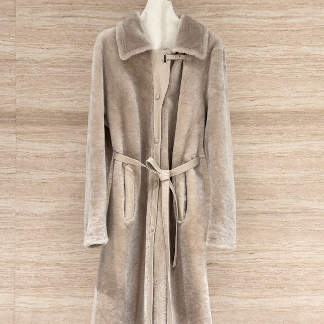 HERMES 25S LONG SHEARLING COAT 471