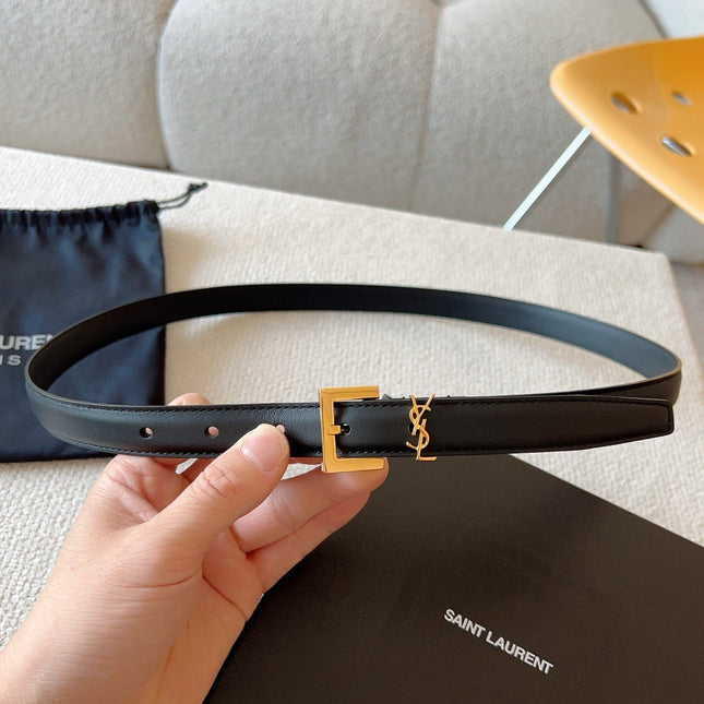 YSL 25S BELT 30 MM IN BLACK CALFSKIN 588783