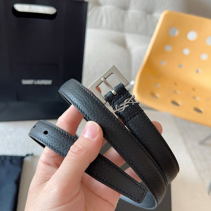 YSL 25S BELT 20 MM IN BLACK CALFSKIN 571012
