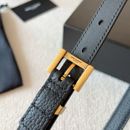 YSL 25S BELT 20 MM IN BLACK CALFSKIN 571013