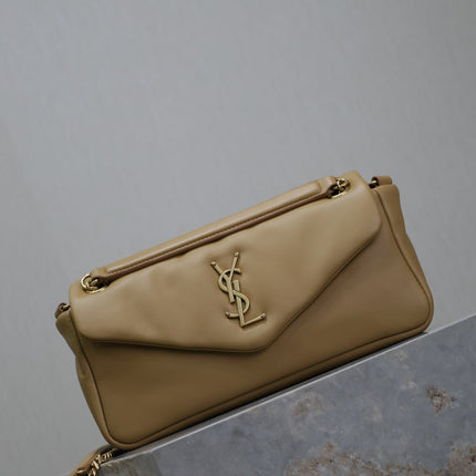 YSL 25S CALYPSO HANDBAG 26 IN LIGHT BROWN LAMBSKIN GOLD HARDWARE
