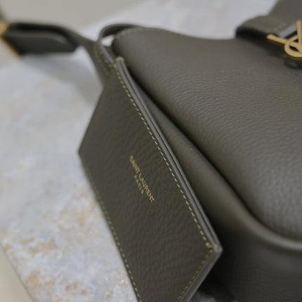 YSL 25S LE 5 À 7 BAG 16 IN LIGHT MUSK GRAINED CALFSKIN GOLD HARDWARE