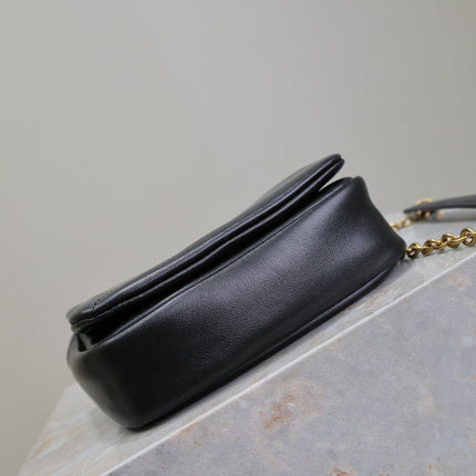 YSL 25S JAMIE CUBE 16 IN BLACK CALFSKIN