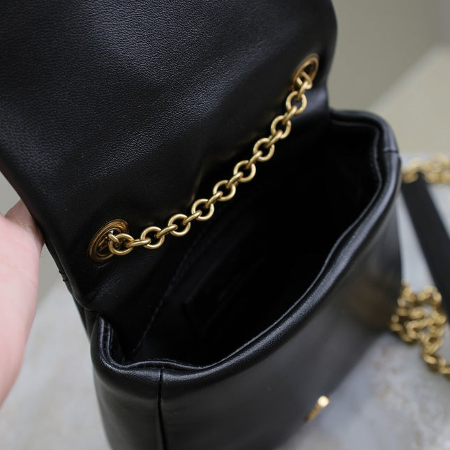 YSL 25S JAMIE CUBE 16 IN BLACK CALFSKIN