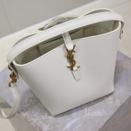 YSL 25S LE 37 BAG 20 IN DUSTY GRAY CALFSKIN GOLD HARDWARE