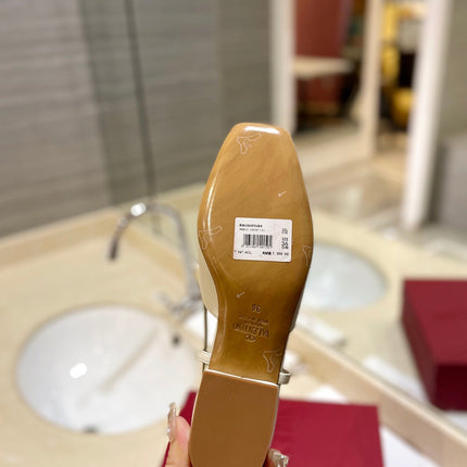 VALENTINO 26S SLINGBACK IN CREAM WHITE SMOOTH CALFSKIN