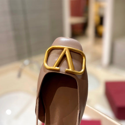 VALENTINO 26S SLINGBACK IN BEIGE PINK SMOOTH CALFSKIN