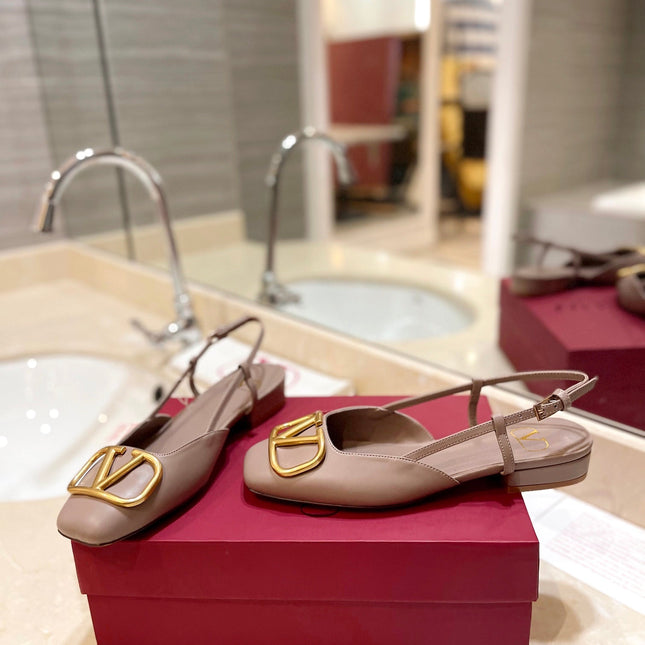 VALENTINO 26S SLINGBACK IN BEIGE PINK SMOOTH CALFSKIN