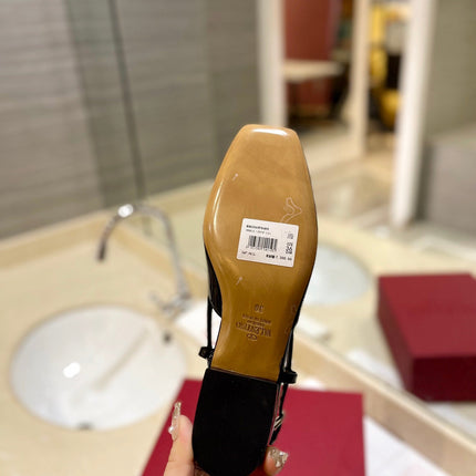 VALENTINO 26S SLINGBACK IN BLACK PATENT CALFSKIN