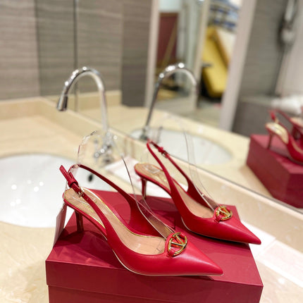 VALENTINO 26S SLINGBACK PUMPS 65 MM IN RED CALFSKIN