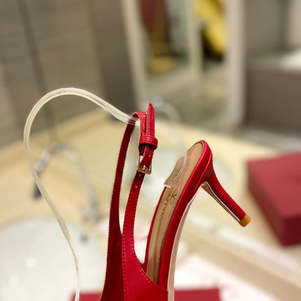 VALENTINO 26S SLINGBACK PUMPS 65 MM IN RED CALFSKIN