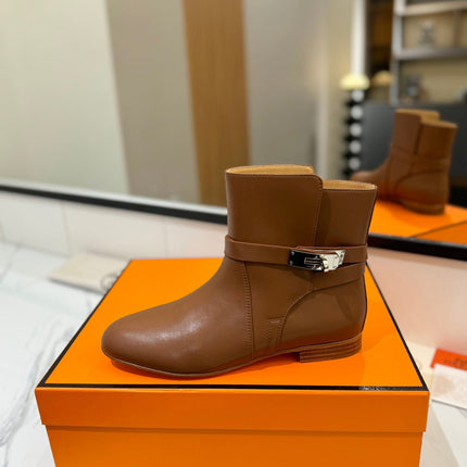 HM 26S NEO ANKLE BOOTS IN BROWN CALFSKIN