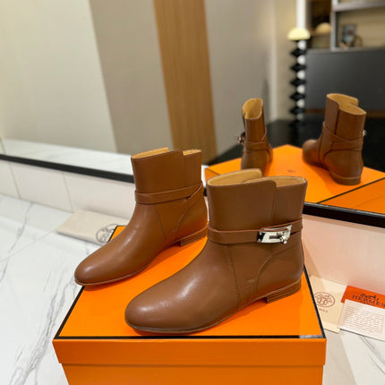 HM 26S NEO ANKLE BOOTS IN BROWN CALFSKIN