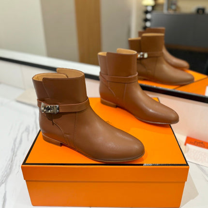 HM 26S NEO ANKLE BOOTS IN BROWN CALFSKIN