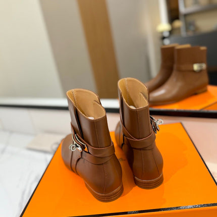 HM 26S NEO ANKLE BOOTS IN BROWN CALFSKIN