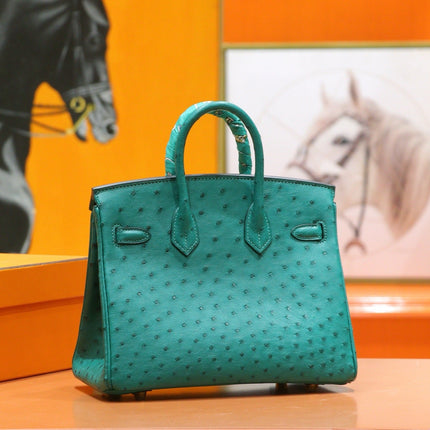 HM 25S BIRKIN 25 CM IN DARK GREEN OSTRICH WITH GOLD HARDWARE