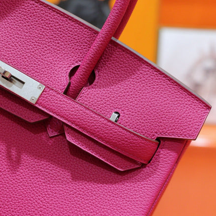 HM 25S BIRKIN BAG 30 CM IN DARK PINK TOGO WITH SILVER HARDWARE
