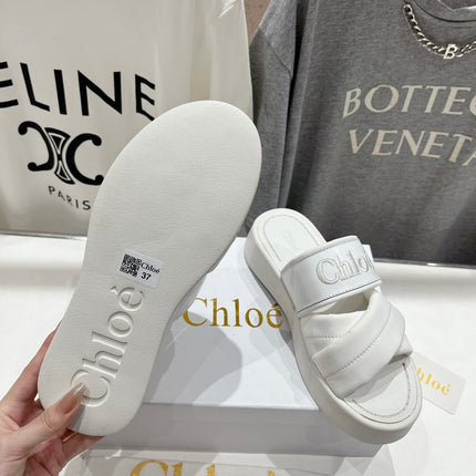 MILA PLATFORM 5 CM IN WHITE NYLON WITH EMBROIDERED LOGO