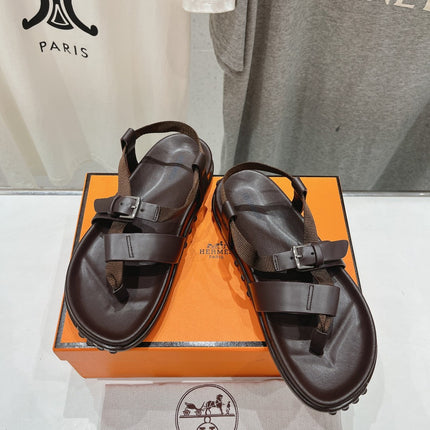 SANDAL BRAIDED 30 CHOCOLATE CALFSKIN