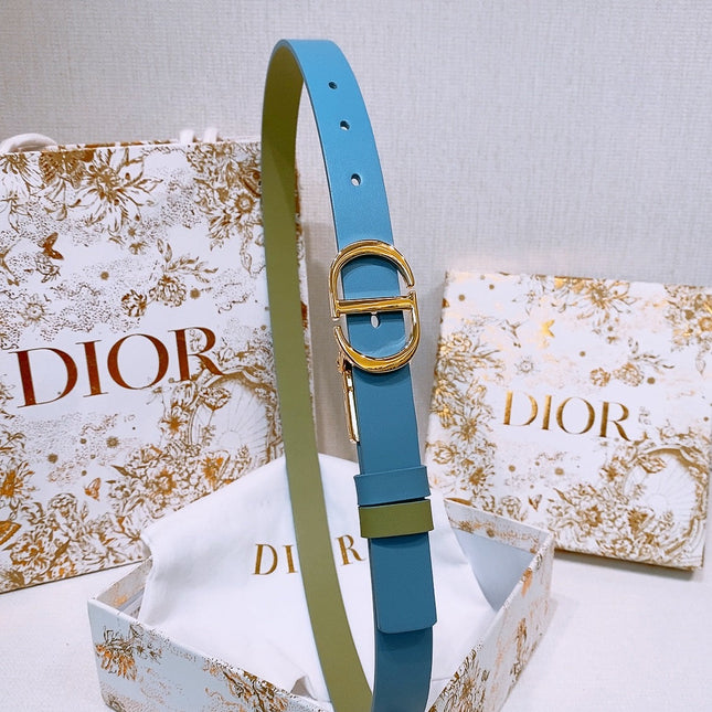 DIOR 25S BELT 20 MM IN DUSTY BLUE CALFSKIN 572900