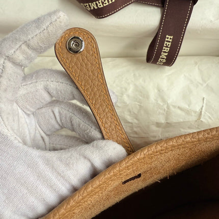 HM 25S EVELYNE 17 CM IN LIGHT BROWN COWHIDE WITH SILVER HARDWARE