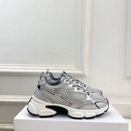 DIOR 26S SNEAKER IN GREY CALFSKIN AND MESH FABRIC