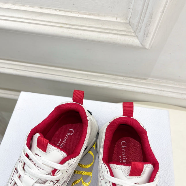 DIOR 26S SNEAKER IN WHITE CALFSKIN AND MESH FABRIC