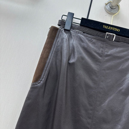 HERMES 26S LEATHER SKIRT 859
