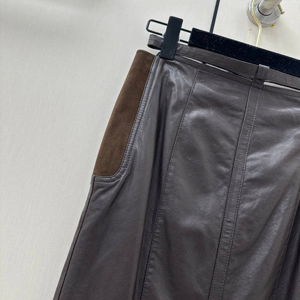 HERMES 26S LEATHER SKIRT 859