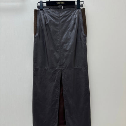 HERMES 26S LEATHER SKIRT 859
