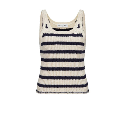 Striped knitted Beige Black Cardigan
