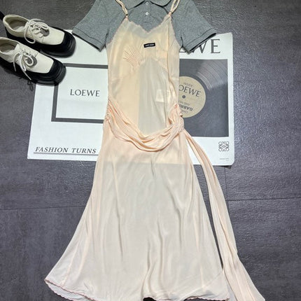 MIUMIU 26S TWO PIECE PINAFORE DRESS SET 870